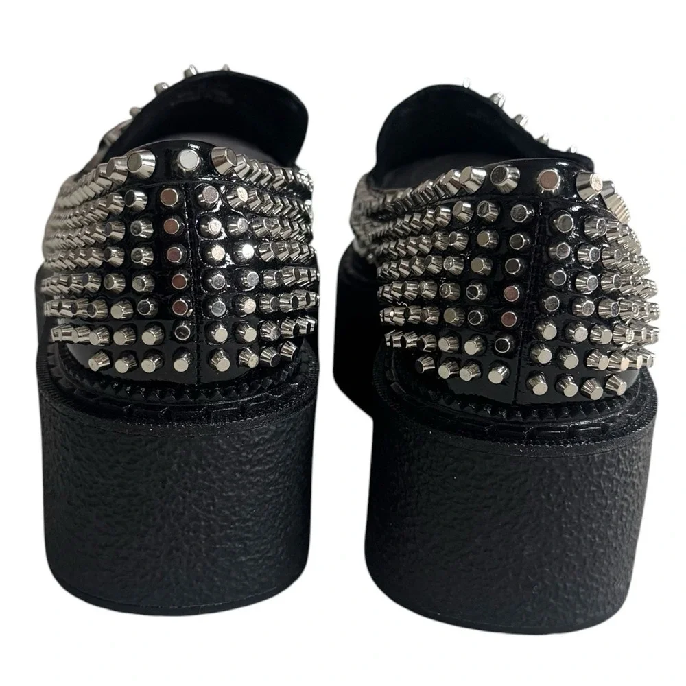 NEW NO BOX Jeffrey Campbell Choux Black Studded Platform Loafers‎ Goth Grunge 9